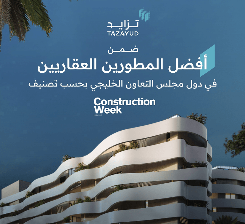 Award for the Best Real Estate Developers in the GCC, according to Construction Week ranking